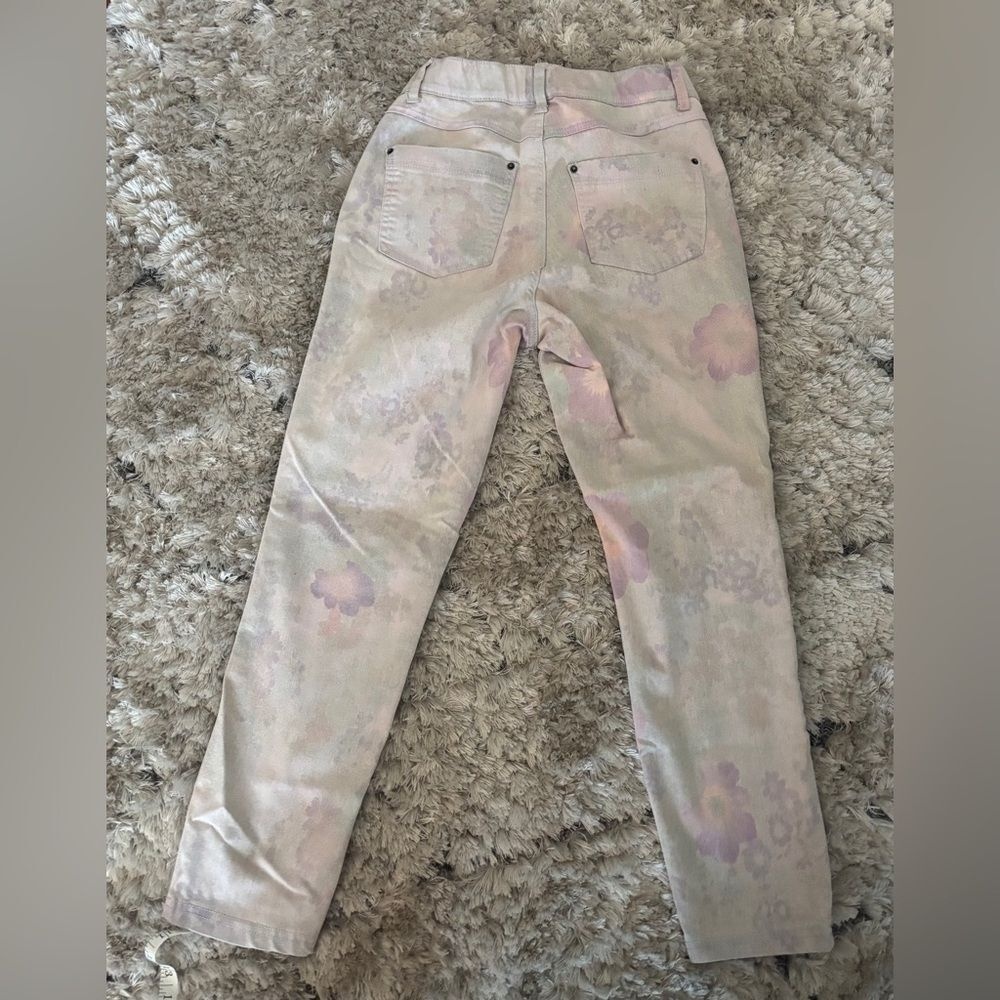 Women's Floral-Print Ultra Soft Denim High-Waist Capri Leggings Size Small - Picture 5 of 8